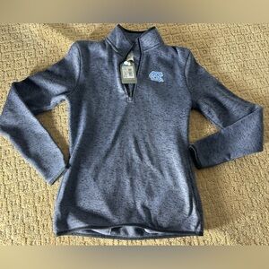 UNC Quarter-Zip Pullover in Heathered Blue